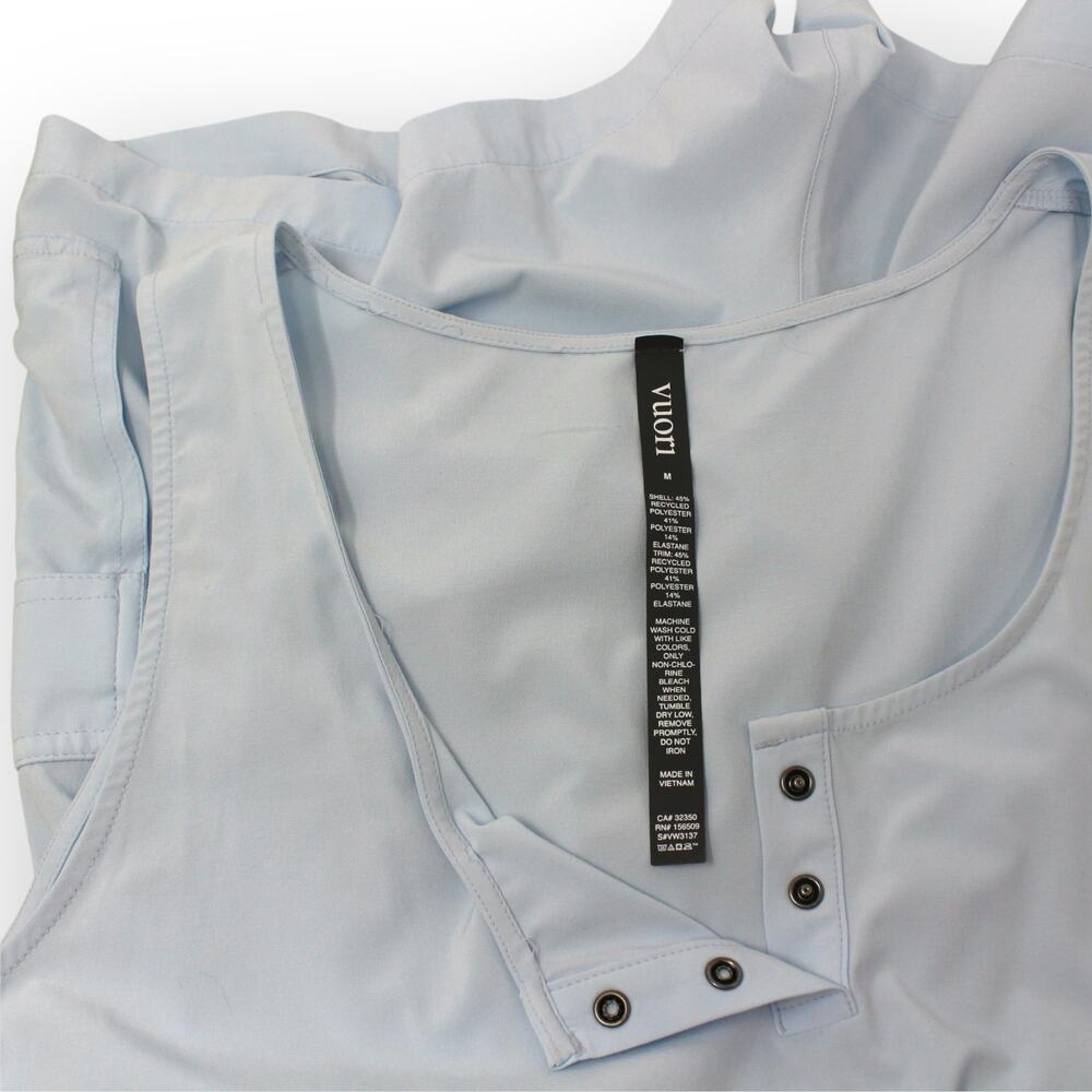 Medium Vuori Villa Utility Romper Light Mist Blue Sleeveless Tank Pockets - Picture 6 of 14